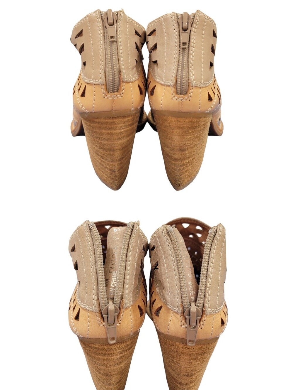 Jeffrey Campbell Free People Faviola Cutout Western Booties Tri-Color Taupe 7.5 - Picture 11 of 17